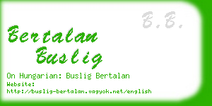 bertalan buslig business card